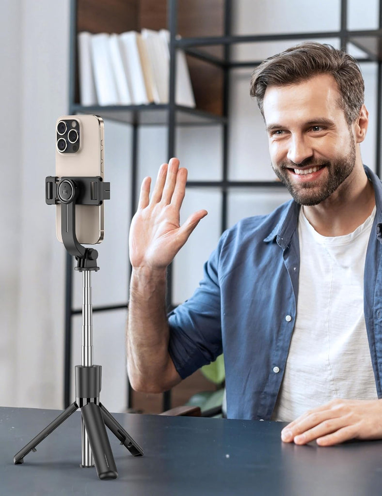 Selfie Stick ,  Stand Remote Shutter Built-in Tripod Wireless  - AWXW14 2350-8