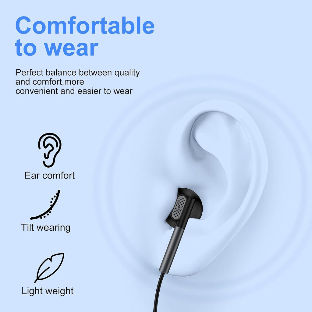 TYPE-C Earphones ,  Headset w Mic Headphones USB-C Earbuds   - AWXW202 2552-5