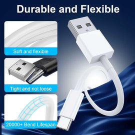 2 Pack 20 inch USB-C Cables,  Data Sync Power Wire TYPE-C Cord Fast Charge  - AWR94 2333-2