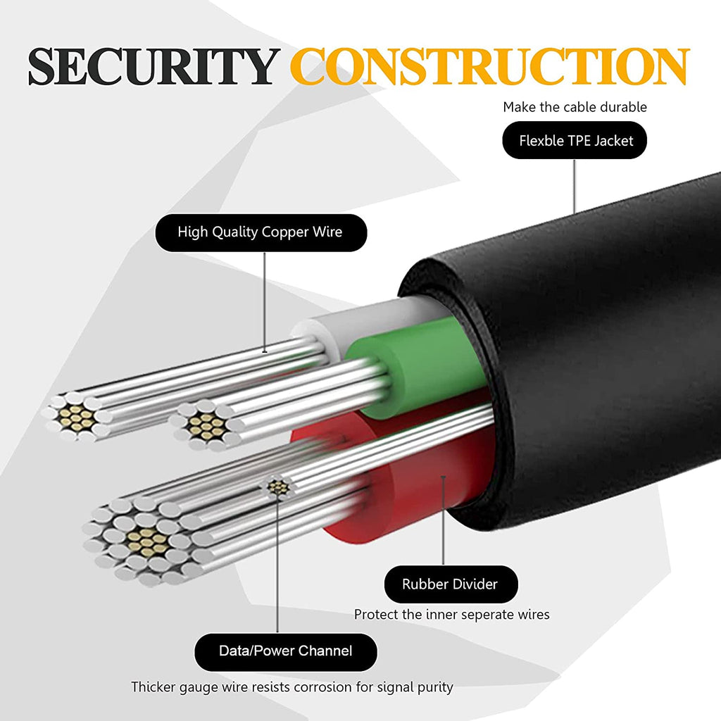 6ft USB Cable,  Wire Power Charger Cord MicroUSB  - AWK20 276-4