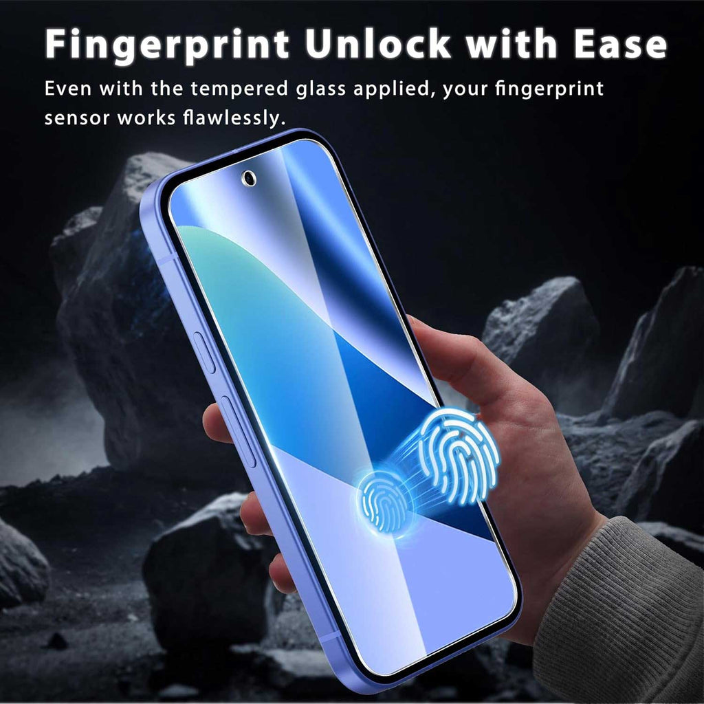 2 Pack Screen Protector,  (Fingerprint Unlock) Full Cover HD Clear Tempered Glass  - AW2SP74 2312-3