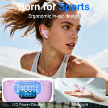 Load image into Gallery viewer, Purple TWS Earphones,  True Stereo Headphone Earbuds Wireless  - AWXW186 2535-6