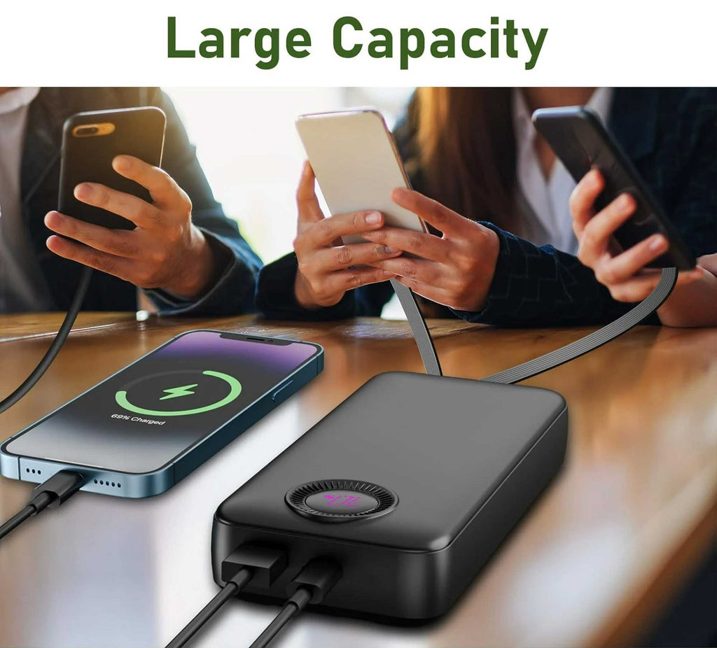20000mAh Power Bank ,  Built-in Cable Portable Charger  Backup Battery 22.5W PD Fast Charge  - AWZ63 2314-5