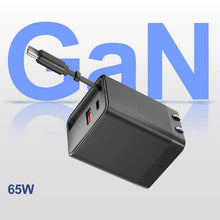 Load image into Gallery viewer, 65W PD Home Charger,  Built-in Power Cord USB-C 2ft Retractable Cable Fast Type-C  - AWK22 2240-3