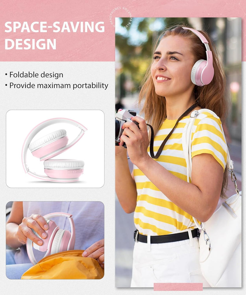 Wireless Headphones,  Earphones w Mic Headset Foldable  - AWXW134 2483-6