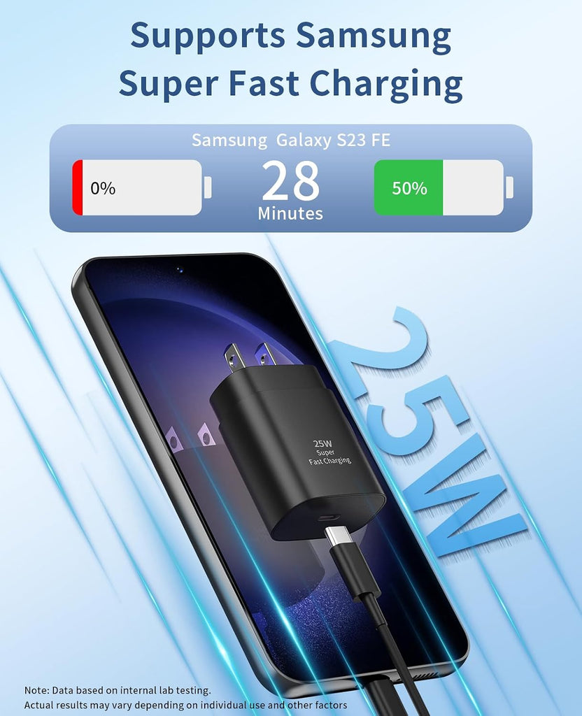 2 Pack 25W Fast Home Charger,  Power Quick 2 Pack 6ft USB-C Cable PD Type-C  - AWXW187 2536-2