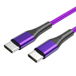 Purple 3ft PD Cable,  Wire Power Fast Charger Cord Type-C to USB-C  - AWM32 2165-2