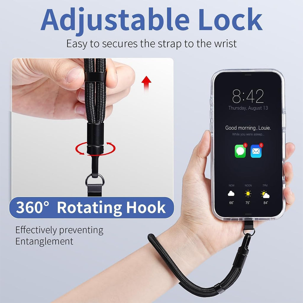 2 Pack Phone Lanyard,  Black, Purple For Phone Cases  Wrist Straps  Adjustable  - AWXW261 2622-2