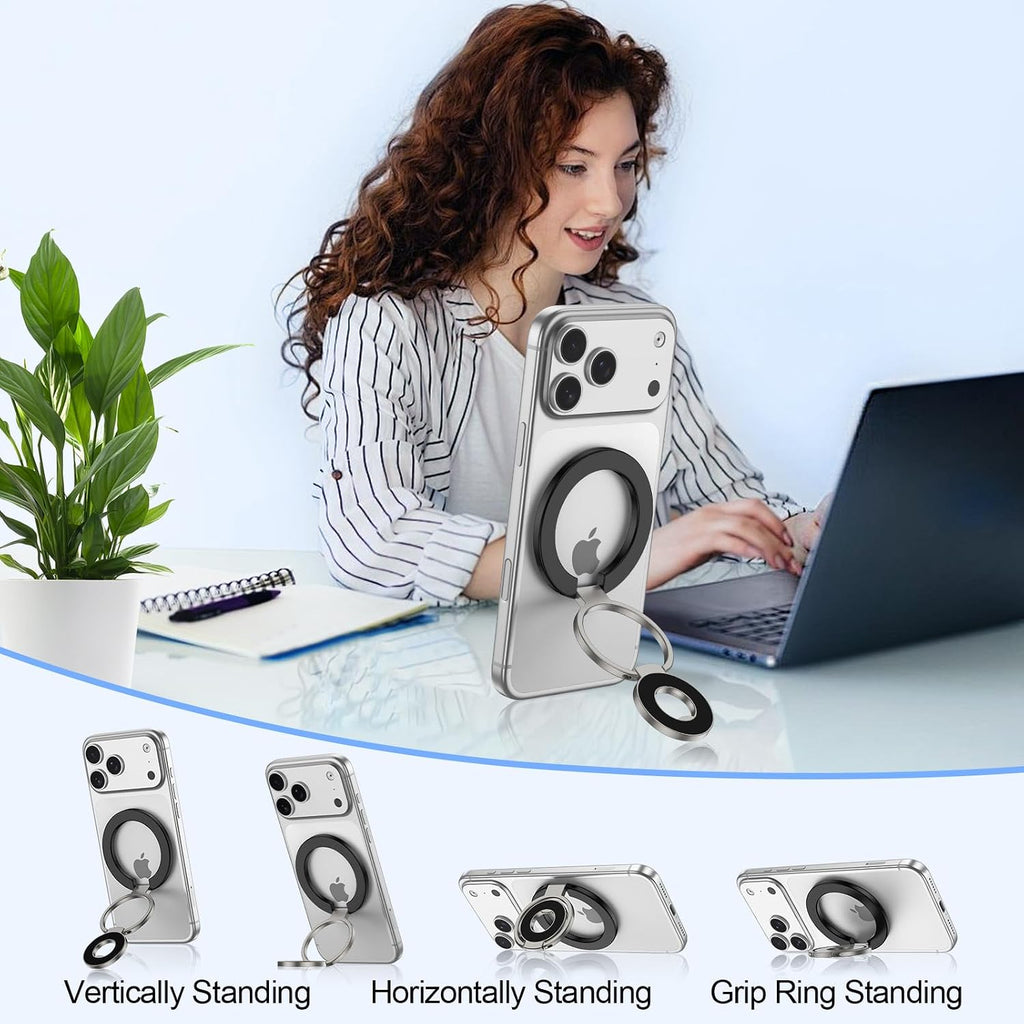 Metal Magnetic Ring Phone Holder ,  Black Desk Stand Folding  Kickstand  - AWXW215 2565-7