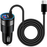48W Fast Car Charger, Extra USB Port Straight Type-C Cable Power Adapter USB-C - AWXW238