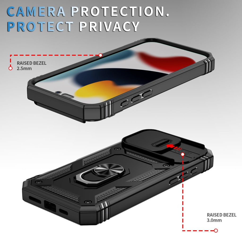 Hybrid Case Cover,  Shockproof Kickstand Lens Protects Metal Ring  - AWXW110 2458-2