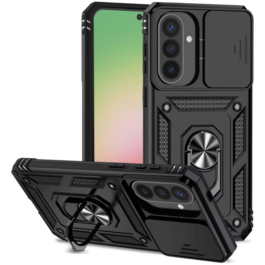 Hybrid Case Cover,  Shockproof Kickstand Lens Protects Metal Ring  - AWXW67 2403-1