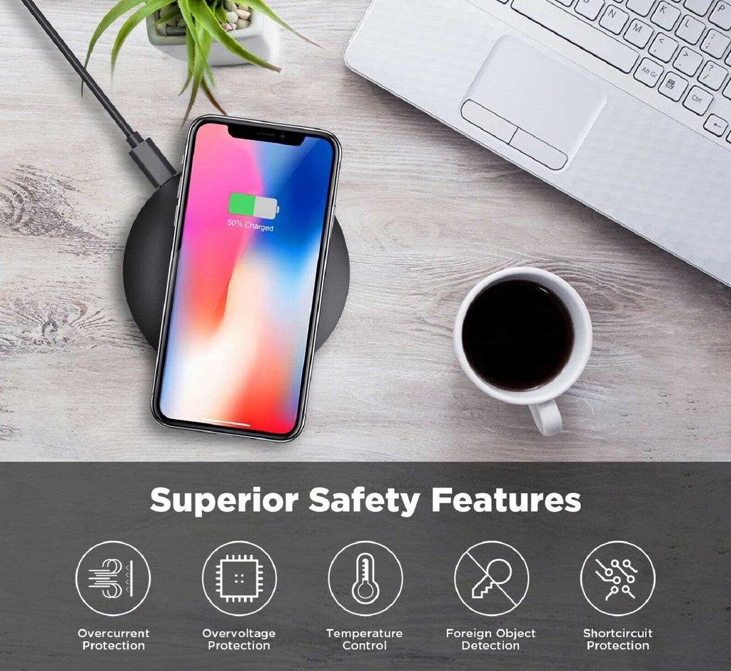 15W Fast Wireless Charger,  Slim Charging Pad  Power Adapter With USB Wall Charger  - AWWH4 2284-3