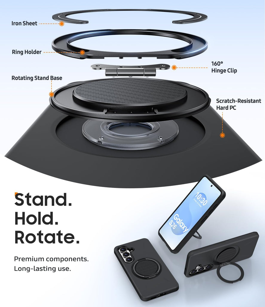 Magnetic Ring Case,  Drop-Proof Armor Cover 360 Degree Rotate  - AWXW4 2340-5