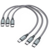 3 Pack 1ft Long PD USB-C Cables, USB-C to USB-C Power Wire TYPE-C to TYPE-C Cord Fast Charge - AWXW198