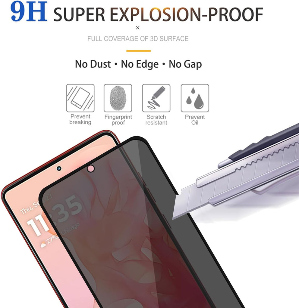 2 Pack Privacy Screen Protector,  Anti-Peep 9H Hardness Anti-Spy Tempered Glass  - AW2V78 2117-4