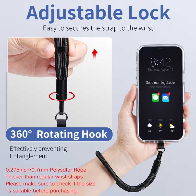 3 Pack Phone Lanyard,  Black For Phone Cases  Wrist Straps Adjustable  - AWXW262 2623-7