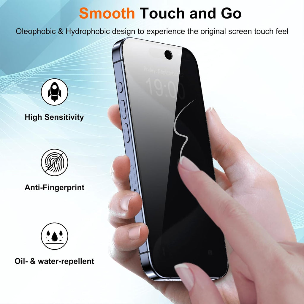 2 Pack Privacy Screen Protector,  Anti-Peep Anti-Spy Curved Tempered Glass  - AW2V90 2129-6