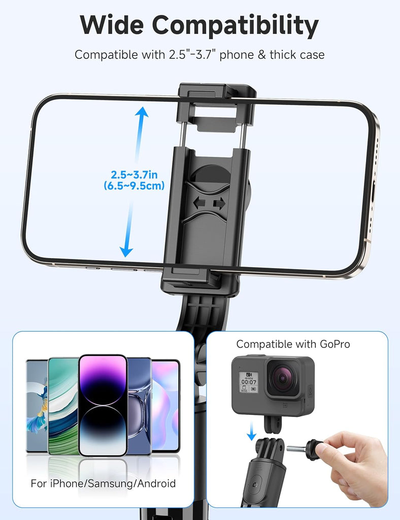Selfie Stick ,  Stand Remote Shutter Built-in Tripod Wireless  - AWXW14 2350-5