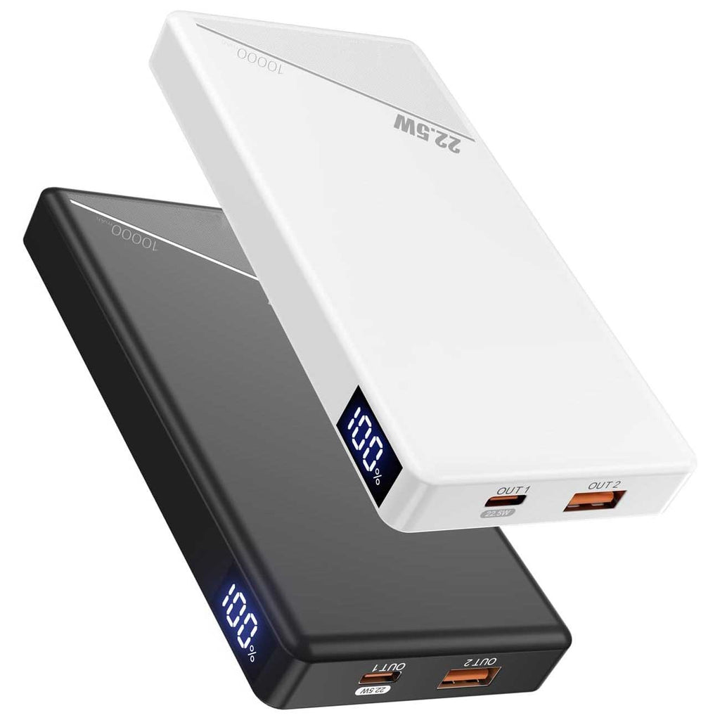 2 Pack 10000mAh Power Bank ,  LED Display  Portable Charger Backup Battery 22.5W PD Fast Charge   - AWXW241 2597-1