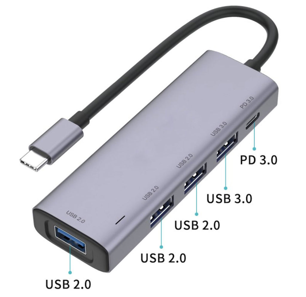  5-in-1 Adapter USB Hub ,   TYPE-C PD Port   USB Splitter   USB-C Charger Port   - AWL53 2013-3