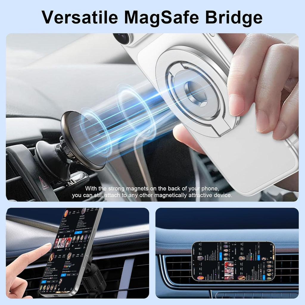 Metal Magnetic Ring Phone Holder,  Silver Color Desk Stand Folding Kickstand  - AWXW220 2570-3