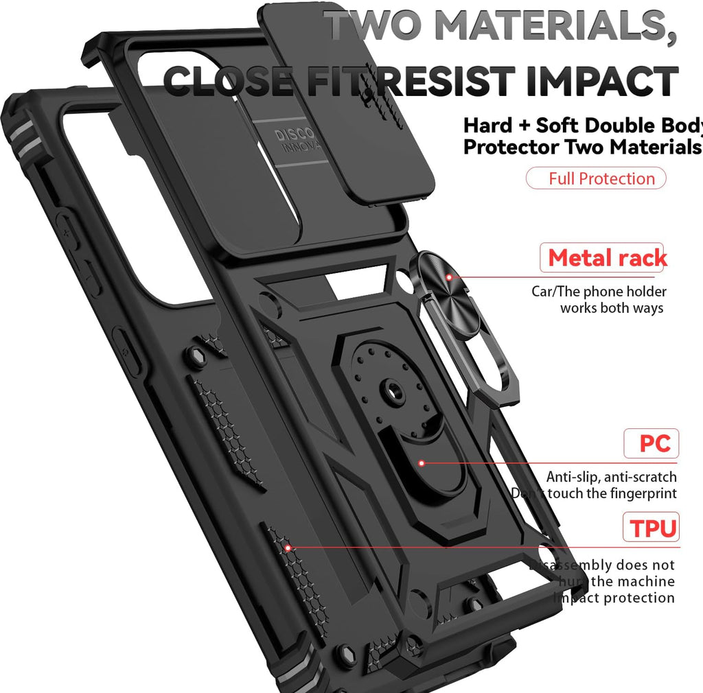  Hybrid Case Cover ,  Shockproof Kickstand  Lens Protects   Metal Ring   - AWXW48 2384-8