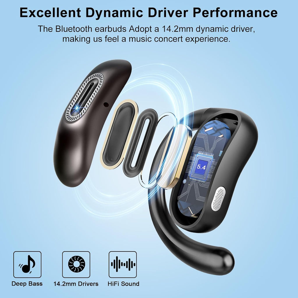 Wireless Ear-hook Open Earphones ,  Charging Case True Stereo Over the Ear Headphones Bluetooth Earbuds   - AWXW223 2578-5