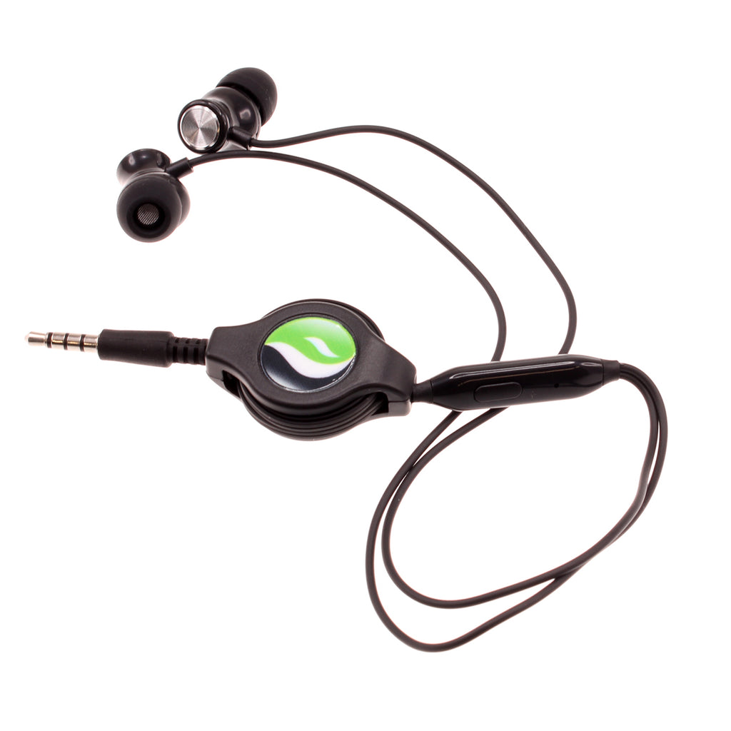 Retractable Earphones,  3.5mm w Mic Earbuds Hands-free  Headphones  - AWD51 2328-4