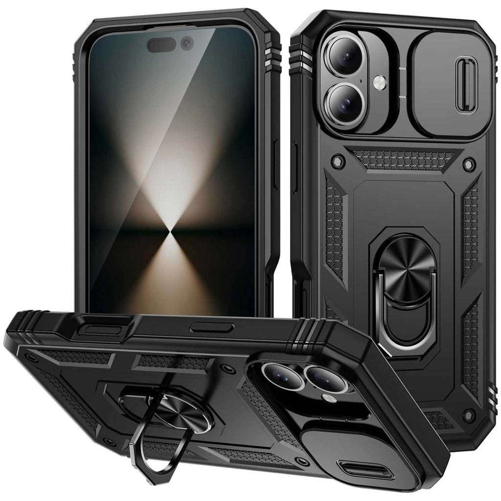 Hybrid Case Cover,  Shockproof Kickstand Lens Protects Metal Ring  - AWXW113 2461-1