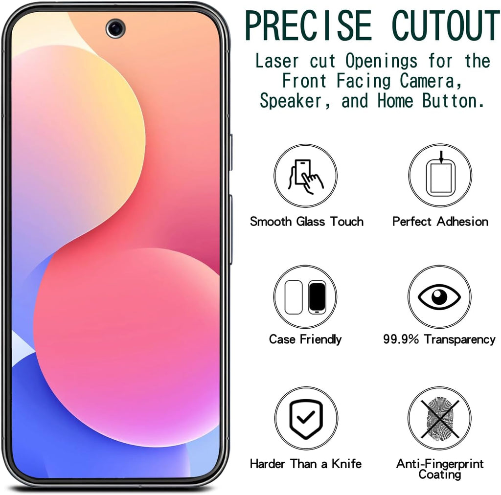 2 Pack Screen Protector,  (Fingerprint Unlock) Full Cover HD Clear Tempered Glass  - AW2SP91 2452-2