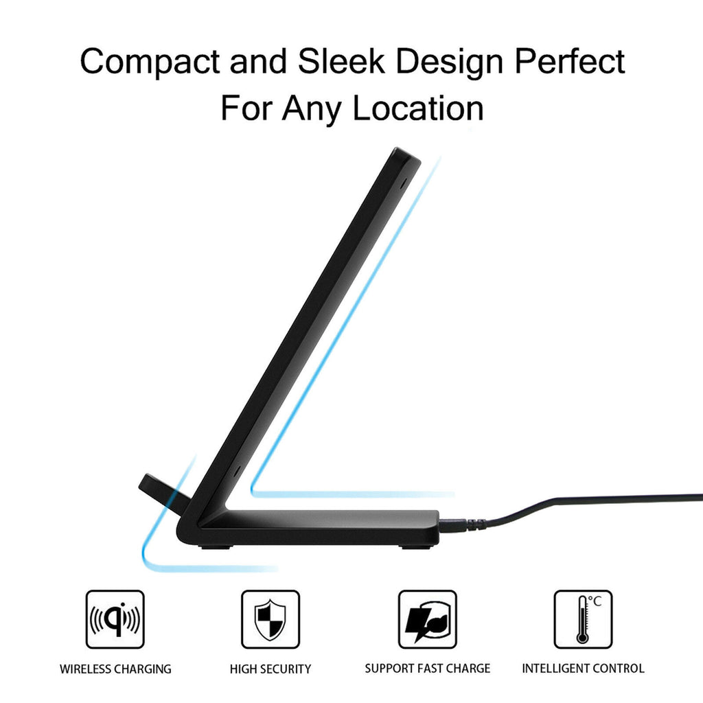 Wireless Charger,   2-Coils  Detachable Stand 10W Fast  - AWZS40 2130-7