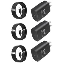 Load image into Gallery viewer, 3 Pack 25W Fast Home Charger,  Power Quick 3 Pack 6ft USB-C Cable PD Type-C  - AWXW228 2583-1