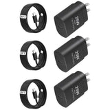 3 Pack 25W Fast Home Charger, Power Quick 3 Pack 6ft USB-C Cable PD Type-C - AWXW228