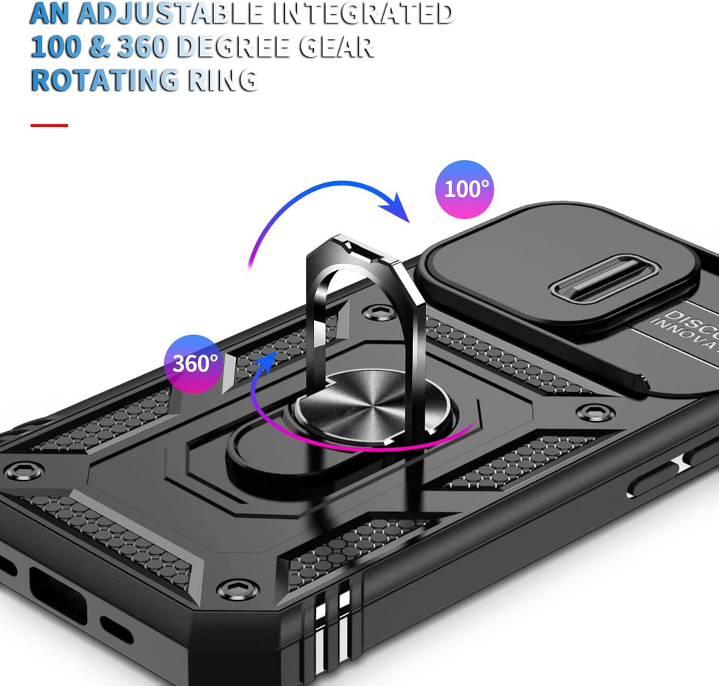 Hybrid Case Cover,  Shockproof Kickstand Lens Protects Metal Ring  - AWXW114 2462-3