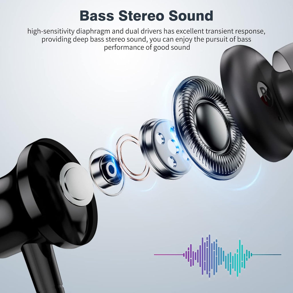 Wired TYPE-C Earphones,  Headset w Mic Magnetic Headphone USB-C Earbuds  - AWC96 2575-2