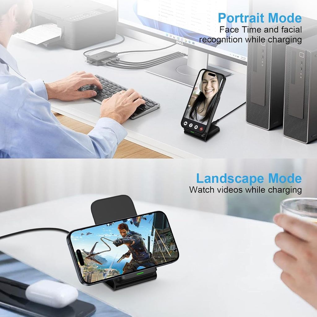 Wireless Charger,  Slim Charging Pad  Stand 15W Fast  - AWXW206 2556-6