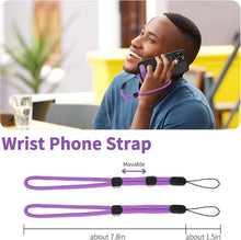 Load image into Gallery viewer, Purple 2 Pack Phone Lanyard ,  For Phone Cases  1 Pcs Wrist Straps 1 Pcs Neck Straps Adjustable Holder  - AWXW274 2635-2