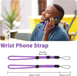 Purple 2 Pack Phone Lanyard ,  For Phone Cases  1 Pcs Wrist Straps 1 Pcs Neck Straps Adjustable Holder  - AWXW274 2635-2