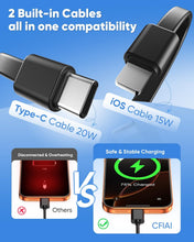 Load image into Gallery viewer, 15000mAh Power Bank ,  Built-in Cable Portable Charger Backup Battery 22.5W PD Fast Charge   - AWXW239 2595-3