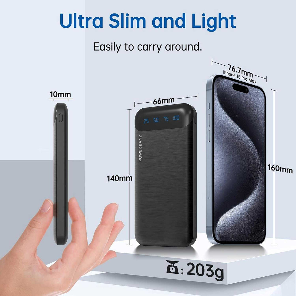 10000mAh Power Bank,   LED Display  Portable Charger  Backup Battery Fast Charge  - AWXW13 2349-4