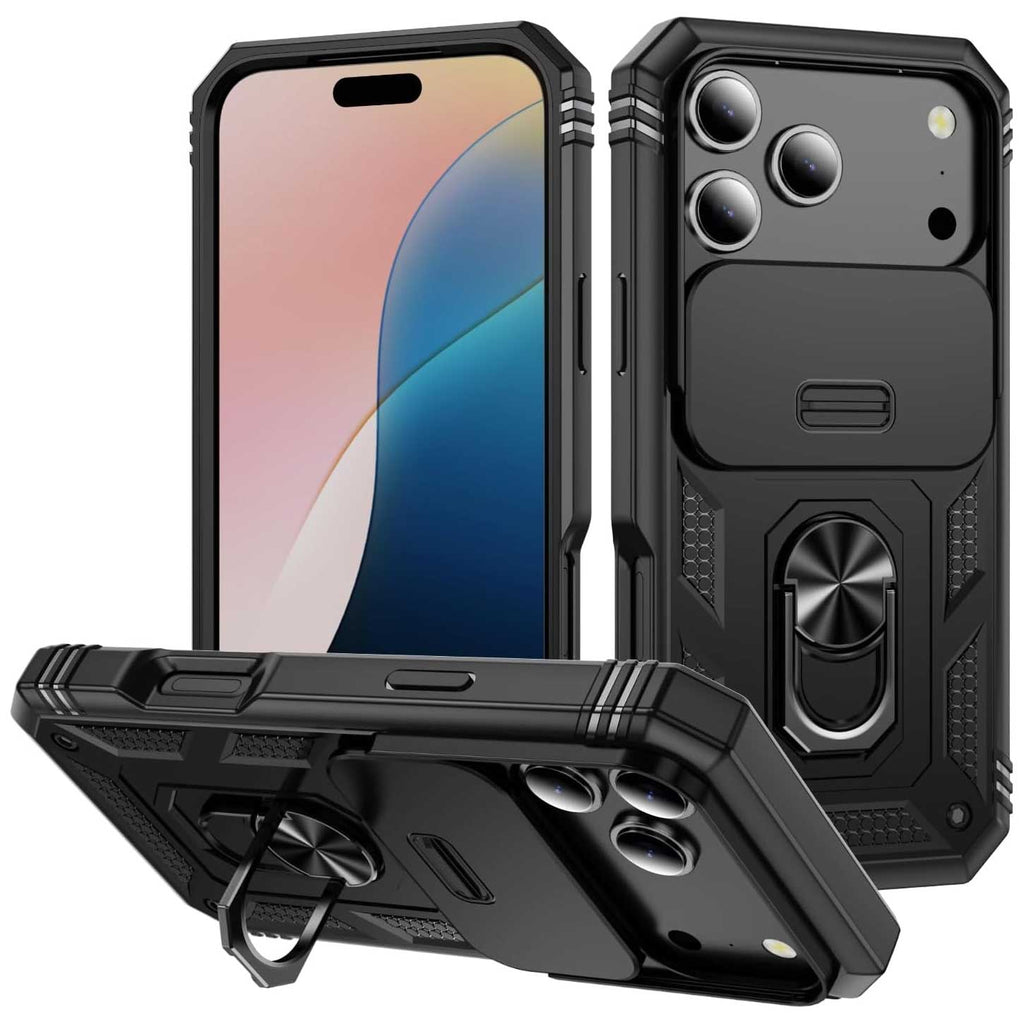 Hybrid Case Cover,  Shockproof Kickstand Lens Protects Metal Ring  - AWXW105 2447-1