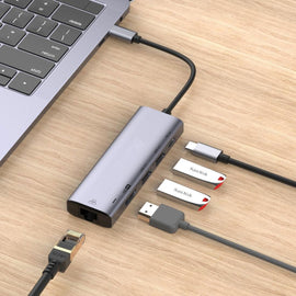 5-in-1 Adapter USB-C Hub ,   TV Video Hub   Charger Port   RJ45 Network Port   HDTV HDMI   - AWR78 2012-2