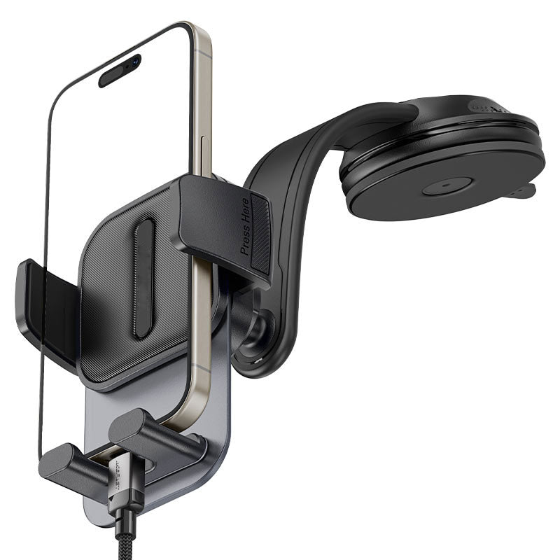 Car Mount,  Swivel Bendable Adjustable Aluminum Arm Cradle Dash Phone Holder  - AWY49 2188-2