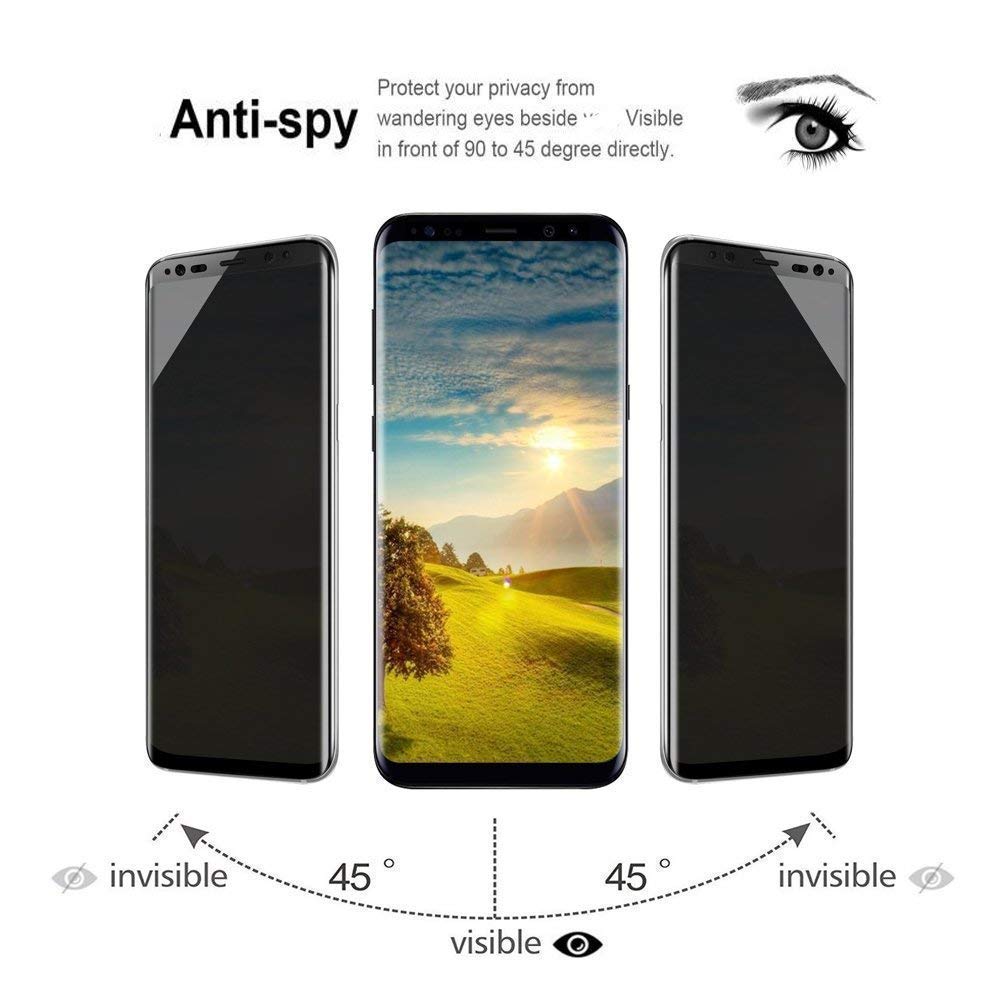 Privacy Screen Protector, Anti-Peep Anti-Spy Curved Tempered Glass - AWR74