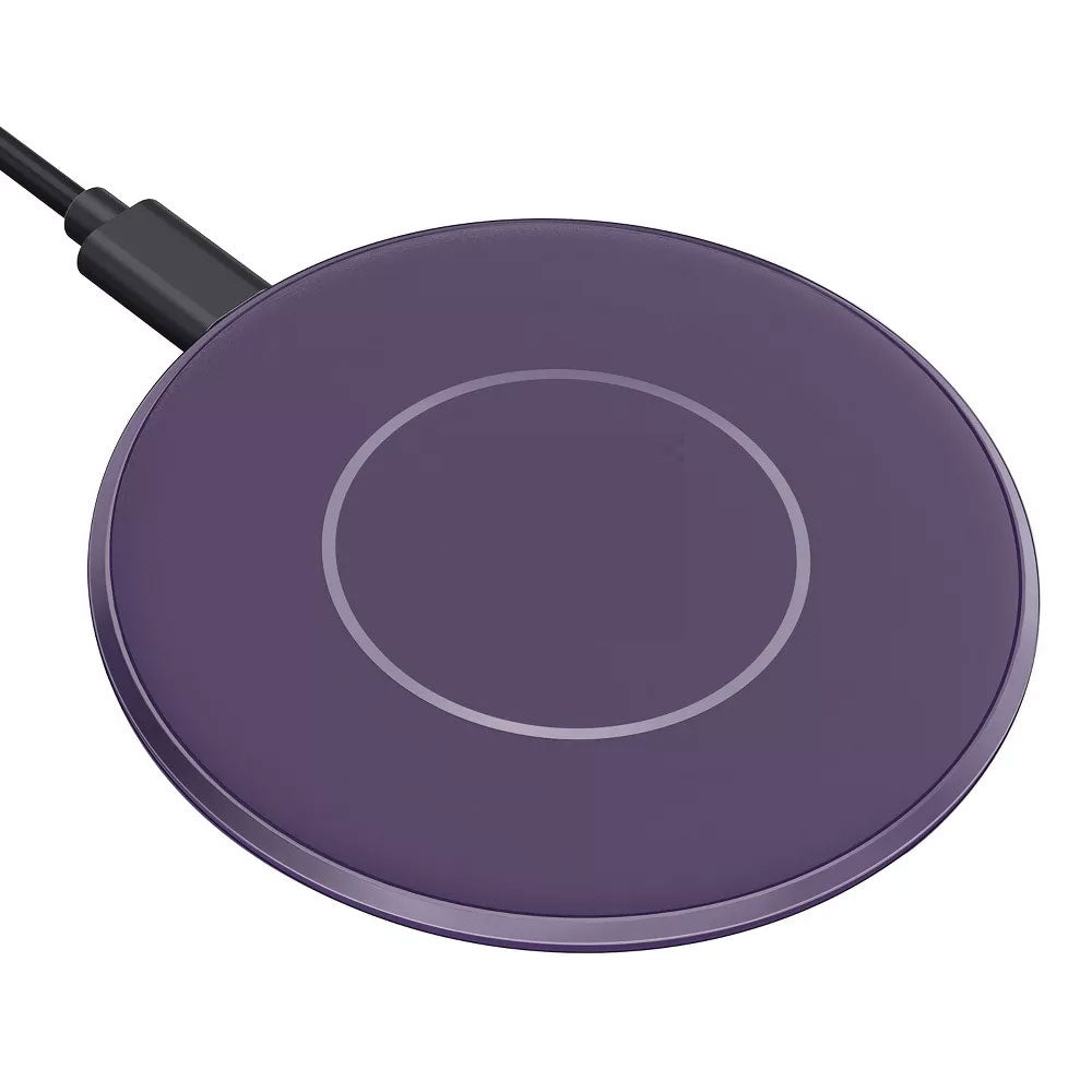 Purple 15W Wireless Charger , Quick Charge Slim Charging Pad Fast Charge - AWY88