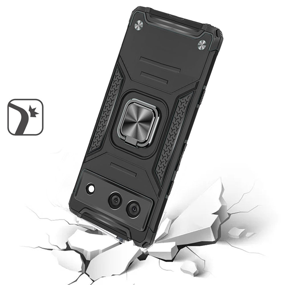 Hybrid Case Cover, Armor Shockproof Kickstand Metal Ring - AWY39