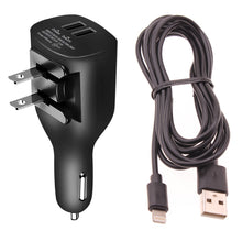 Load image into Gallery viewer, 2-in-1 Car Home Charger, Charging Wire Travel Adapter Power Cord 6ft Long USB Cable - AWY11