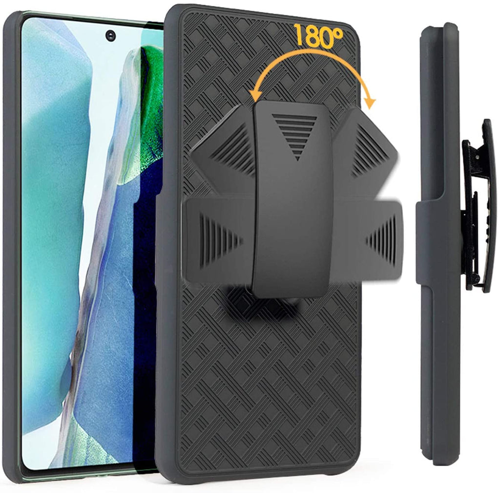 Belt Clip Case and 3 Pack Privacy Screen Protector, Anti-Peep Kickstand Cover TPU Film Swivel Holster - AWA85+3Z20