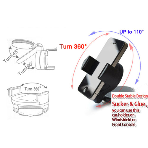 Car Mount, Cradle Glass Holder Windshield - AWB90